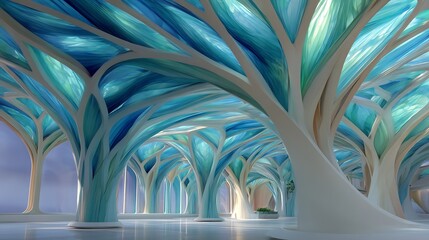 Enchanting Bioluminescent Forest Canopy.