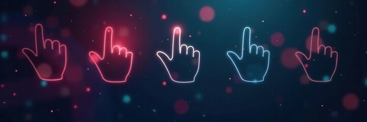Black hand cursor icons, various gestures for UI , action, interface, set