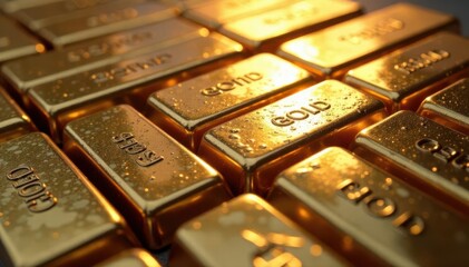 Gleaming gold, silver, bronze bars Metallic textures , metallic, material