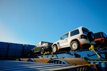 New SUVs and Off-Road Vehicles Transportation By Sea, Second-Hand Cars Shipping In Container