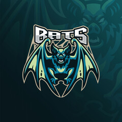 Bats mascot logo design vector. Angry bats illustration for sports and esports team.