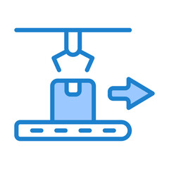 Packaging Line Icon - Blue Style