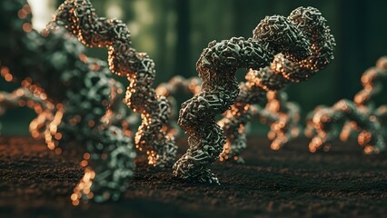 CRISPR Molecular Structures Emerging from Soil as Tech Flora