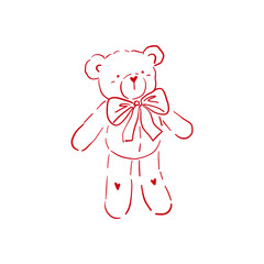 Whimsical Valentine's day vector clipart. Cute retro hand drawn design elements