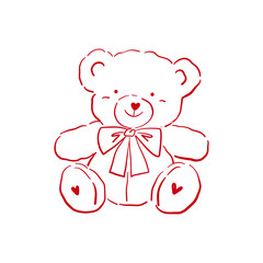 Whimsical Valentine's day vector clipart. Cute retro hand drawn design elements