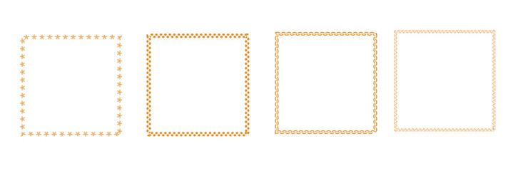 Decorative square frames for design projects
Hand-drawn  square borders with various decorative edges, ideal for invitations, labels, wedding, scrapbooking, social media graphics, and craft design.