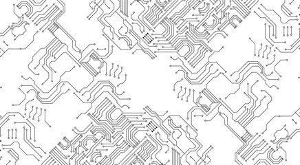 Obraz premium Circuit technology background with hi-tech digital illustration
