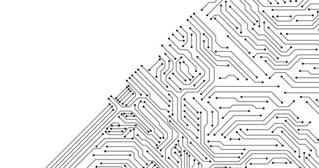 Grey white Abstract technology background with various technology elements Hi-tech communication concept innovation background Circle empty space for your text stock illustration. 