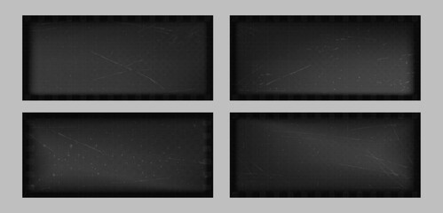 Obraz premium Gritty and grainy retro texture. Vintage backgrounds or borders. Mockup for old photo or video. Set of Vector illustration.