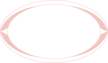 Oval frame with pink accents isolated on