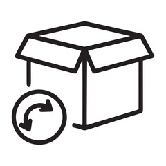 Open box with return arrow icon vector