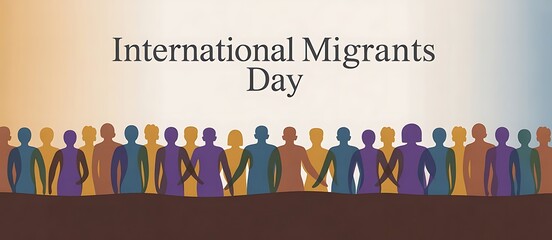 International Migrants Day diverse crowd illustration