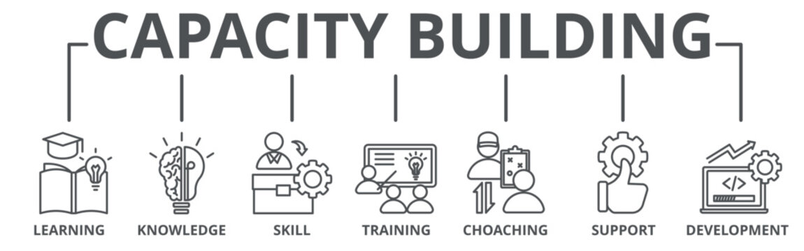 Capacity building banner web icon vector illustration concept