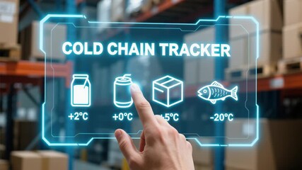 Cold chain logistic warehouse temperature Cold Chain Tracker Technology for Temperature Sensitive Items Ensuring Proper Storage of Milk, Canned Goods, and Other Perishable Products
