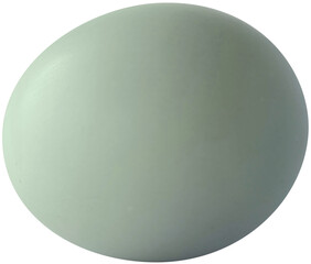 Single Whole Pale Blue Salted Duck Egg, Telur Asin, Shell Isolated in Transparent Background