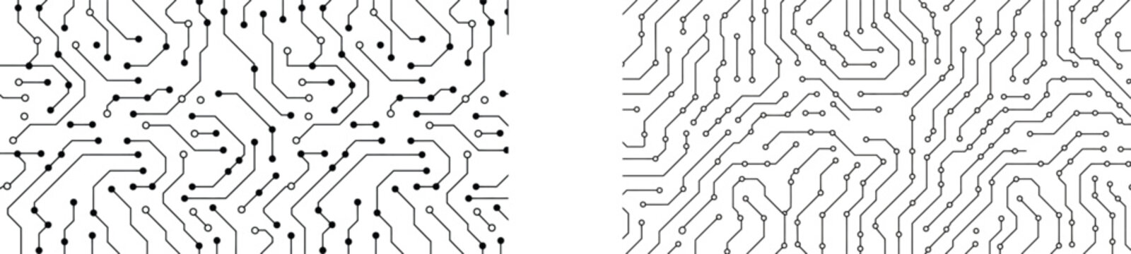 circuit board pattern set of abstract tech textures for futuristic digital backgrounds and electronic designs
