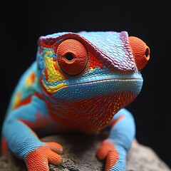 Vibrant chameleon close-up