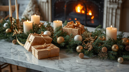 christmas tree with candles