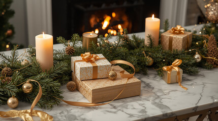christmas tree with candles