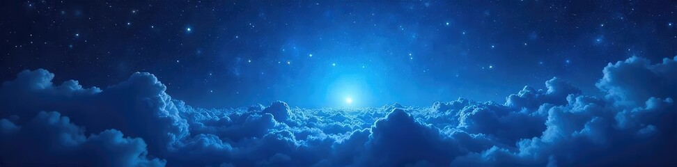 Vast expanse of blue sky filled with subtle, ethereal nebulosity; a serene celestial landscape Perfect for astronomy, space, dreamscape, and fantasy themes , space, science