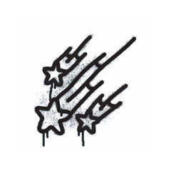 Graffiti Spray shooting star icon isolated on white background