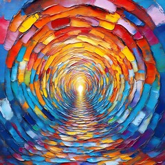 Vibrant colorful tunnel painting