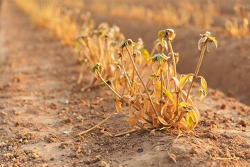 Dried Plants in Arid Soil - Drought and Environmental Impact