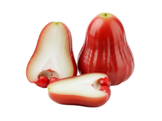 Fresh organic rose appl isolated on white background