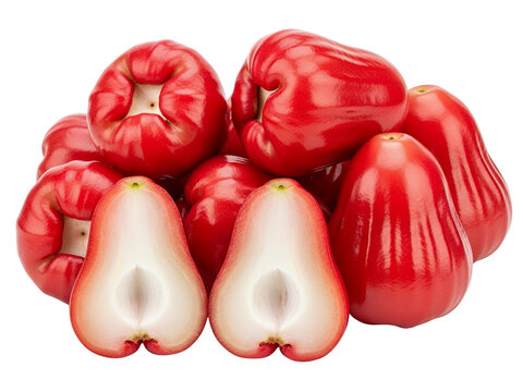 A fresh ripe of rose apple, white background isolated