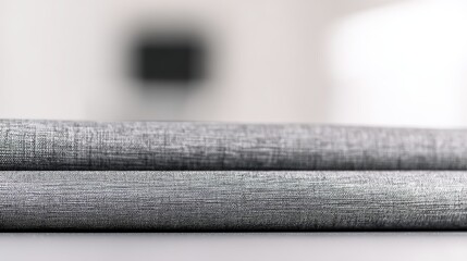 cuffs. Two business sleeves overlap elegantly, showcasing fine fabric textures against a neutral office background. pitch deck slides.