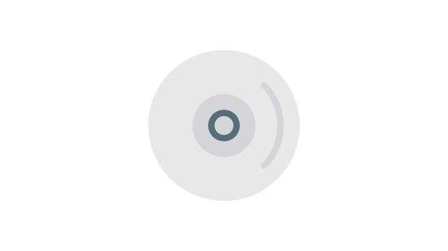 A circular white disk with a prominent black circle in the middle.