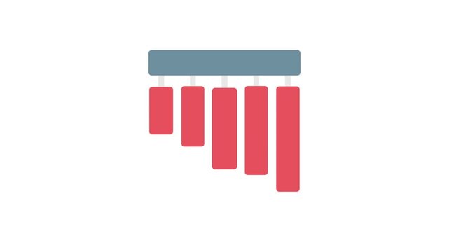 A horizontal red and blue bar with four smaller bars displayed on top.