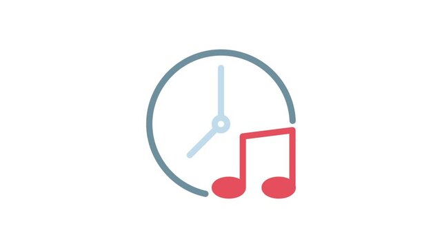 A clock featuring music notes and a single note, symbolizing the harmony of time and music.