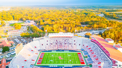 Obraz premium Vaught Hemingway Stadium on the University of Mississippi Campus in Oxford, Mississippi