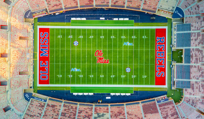 Obraz premium Vaught Hemingway Stadium on the University of Mississippi Campus in Oxford, Mississippi