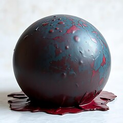 red christmas ball on snow