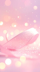 Fototapeta premium ピンクのリボンと幻想的な背景