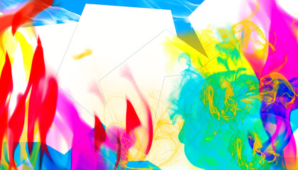 Explosion de flammes sur fond blanc. © tsuiho