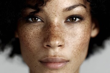 Obraz premium Natural-look portrait of individuals with freckles, wrinkles, and unique features representing diversity