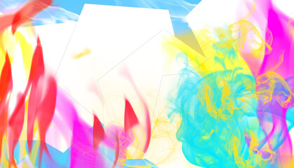 Explosion de flammes sur fond blanc. © tsuiho