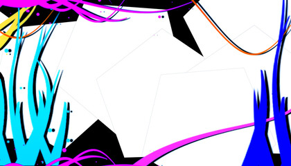 Fond flammes et tentacules sur fond blanc © tsuiho