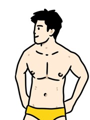 Naklejka premium cute man cartoon on white background