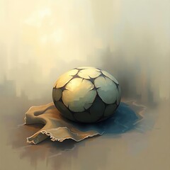 soccer ball on the net