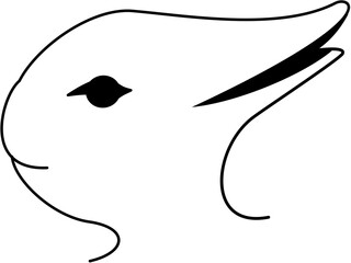 Fototapeta premium Rabbit and duck head logo 