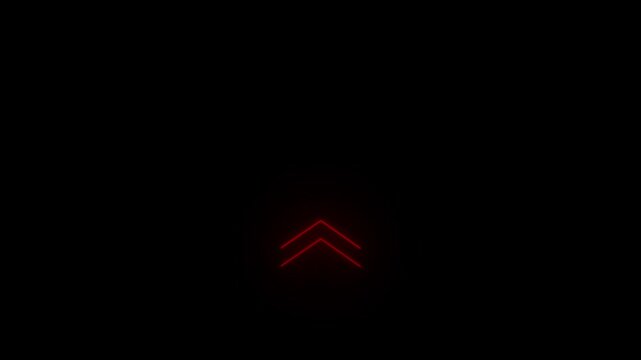 Glowing neon up arrow with luminous directional emphasis, designed for navigation, signage, and interface indicators, featuring vibrant lighting effects and smooth motion for modern upward guidance vi