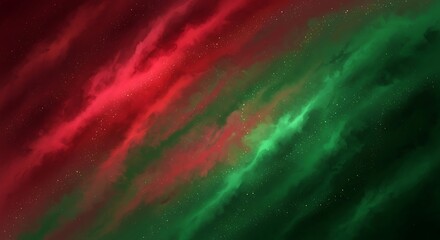 Red and Green Nebula with Stars image ec50d97a