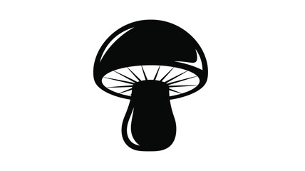 A striking black mushroom illustration a bold and graphic silhouette