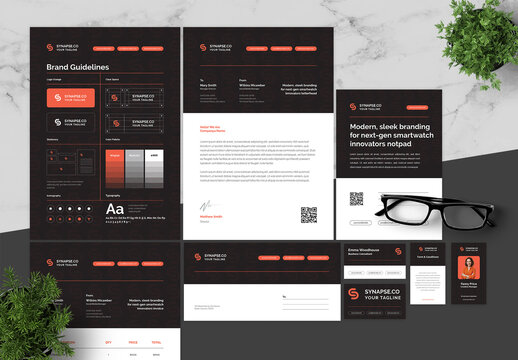 Orange And Black Brand Guidline Smart Watch Brand