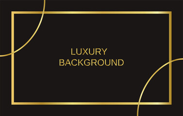 Minimal luxury vector background with elegant gold lines on a black surface. Clean and modern premium layout. Perfect for invitations, branding, certificates.