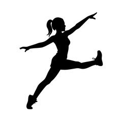 Aerobics Girl Silhouette Vector Illustration